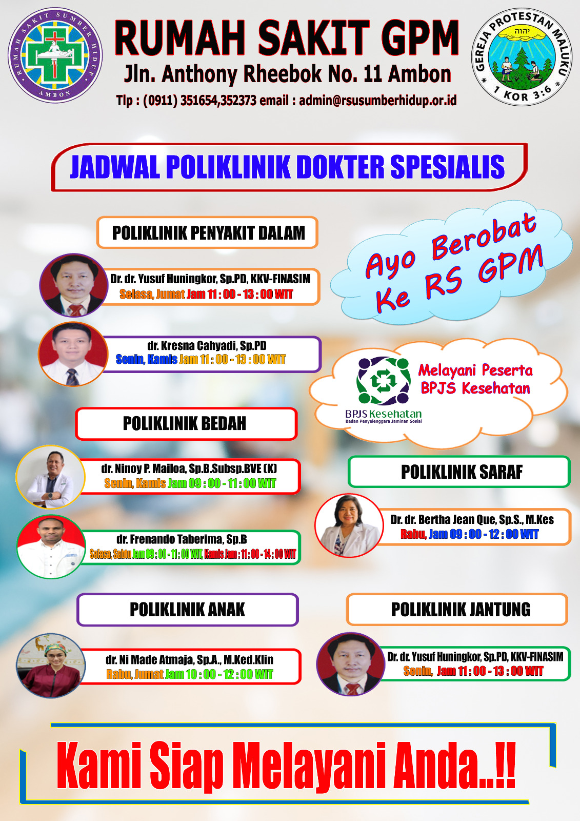 Jadwal Poliklinik Dokter Spesialis